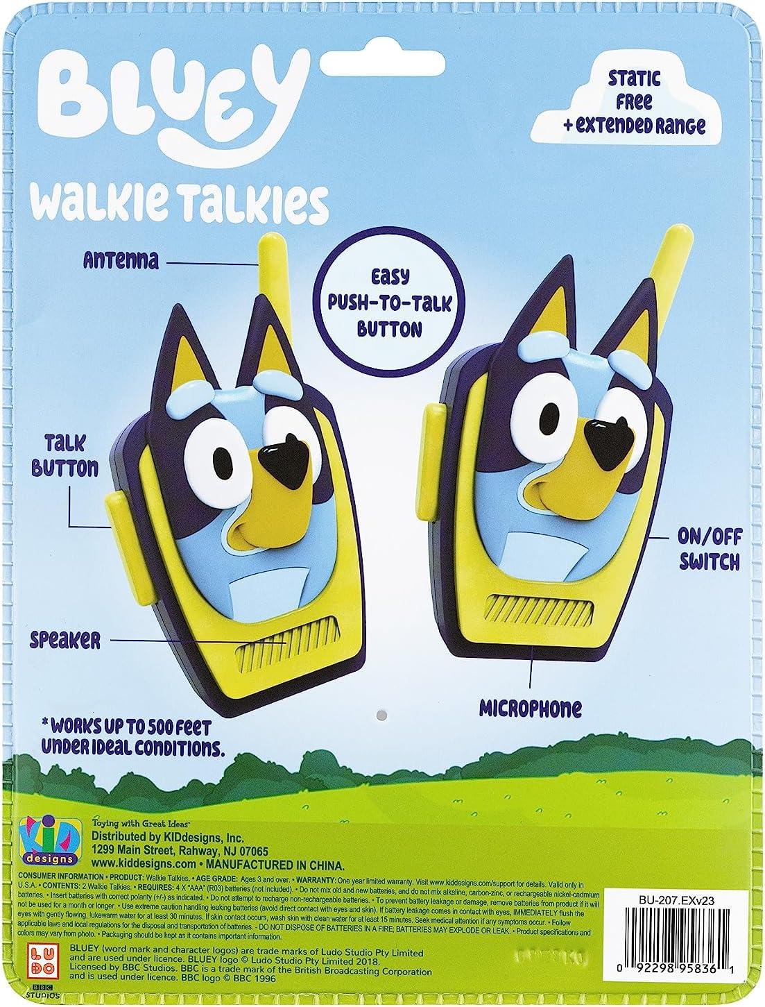 imageekids Bluey Toy Walkie Talkies for Kids Static Free Extended Range Indoor and Outdoor Toys Bluey Toys for Toddlers Make Great