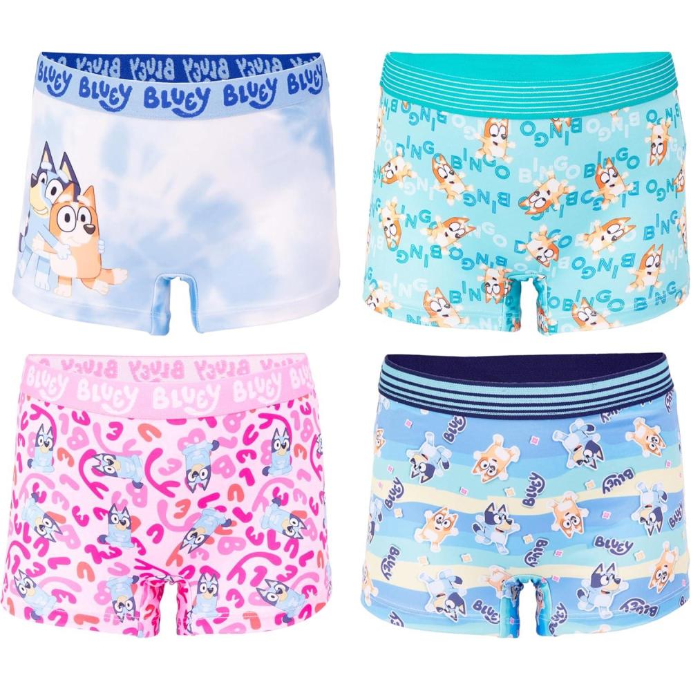 image100 Soft Combed Cotton 10Pack Underwear Sizes 23T 4T 4 6 and 84pack Bluey Girl Short