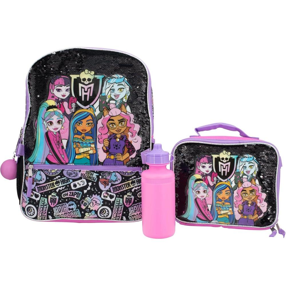 imageAI ACCESSORY INNOVATIONS Bluey 4 Piece Backpack Set for Pre School Girls ampamp Boys Kids 16quot School BagMonster High