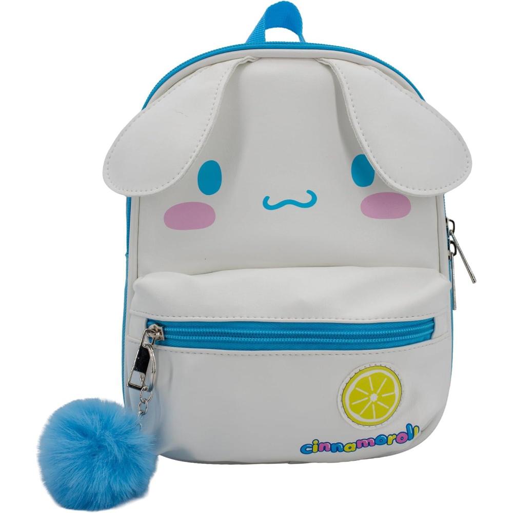 imageAI ACCESSORY INNOVATIONS Bluey 9 Micro Mini Backpack Purse Featuring a 3D Bluey Glitter Patch with Pom Pom Dangle BlueCinnamoroll