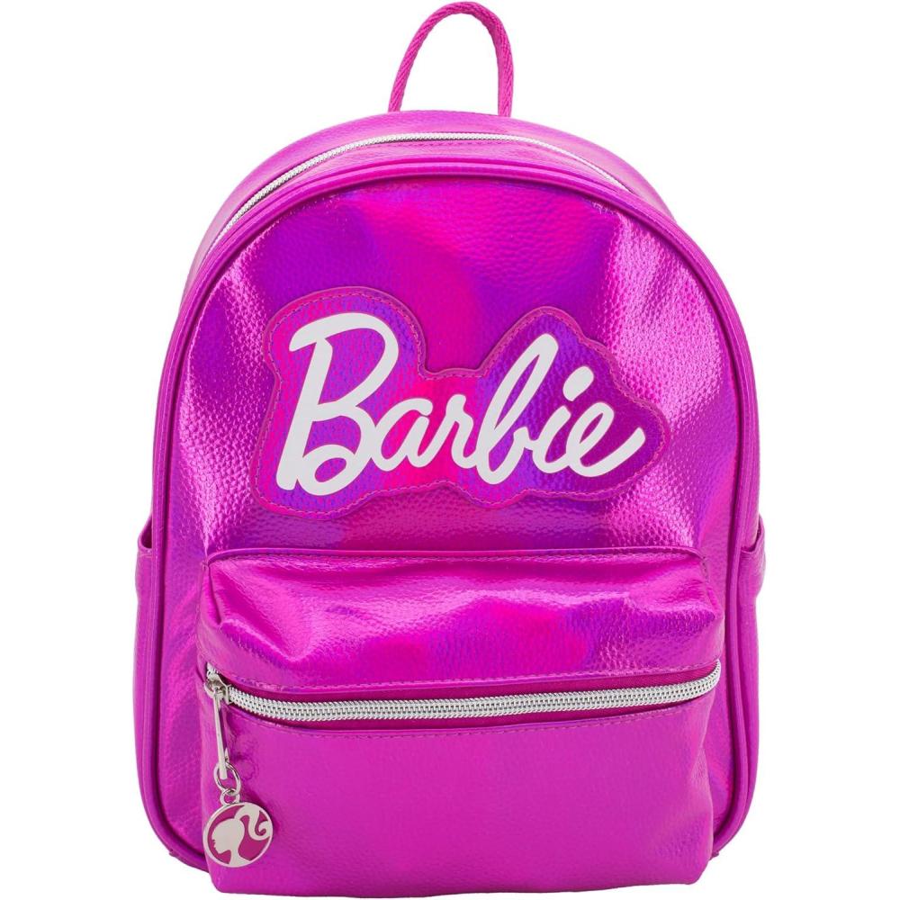 imageAI ACCESSORY INNOVATIONS Bluey Big Face Mini Cosplay PU Backpack Purse Shoulder Bag with Epoxy Filled Metal Pineapple Charm 105 Inch Adjustable Straps Faux LeatherBarbie