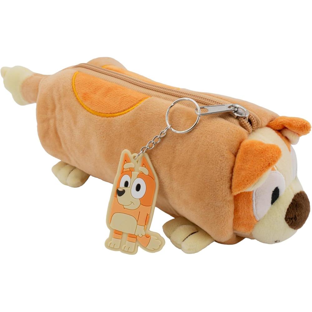 imageAI ACCESSORY INNOVATIONS Bluey Soft Plush MultiFunction Storage Case Kids Plush Bag Charm with 3D Features BlueBingo