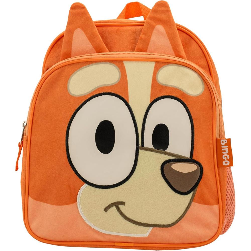 imageBLUEY Backpack for Girls ampamp Boys for Kindergarten ampamp Elementary School 12 Inch Plush with 3D Ears ampamp Appliques Adjustable Straps ampamp Padded Back Lightweight Travel Bag for KidsBrown Bingo