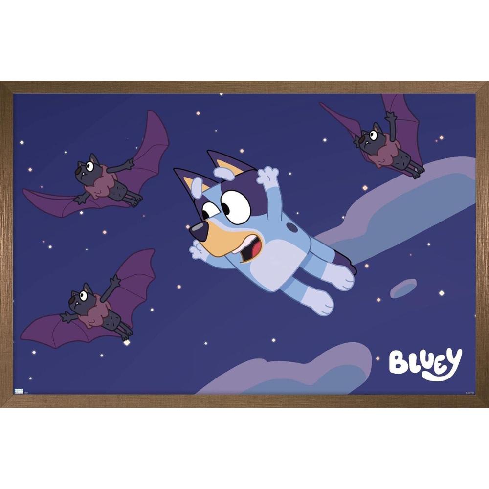 imageBluey Bats Wall Poster 19Lquot x 13Wquot Premium Unframed VersionBronze Framed Version