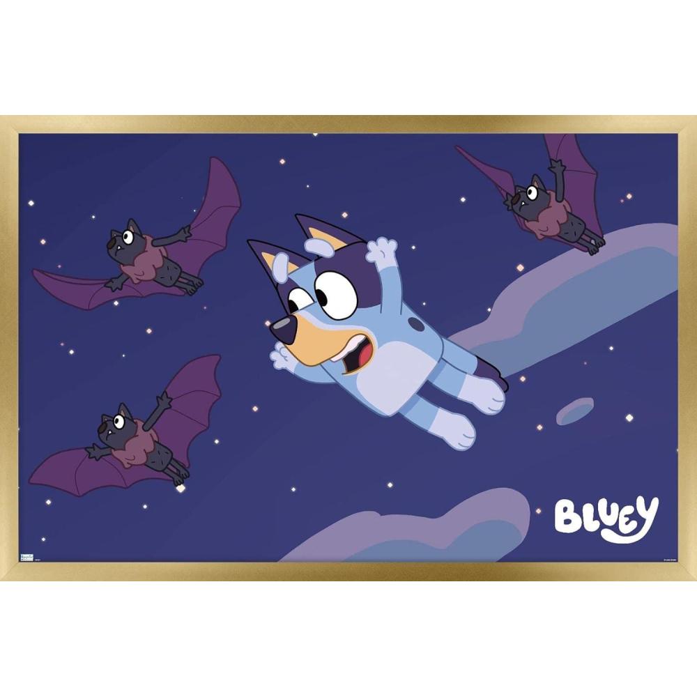 imageBluey Bats Wall Poster 19Lquot x 13Wquot Premium Unframed VersionGold Framed Version