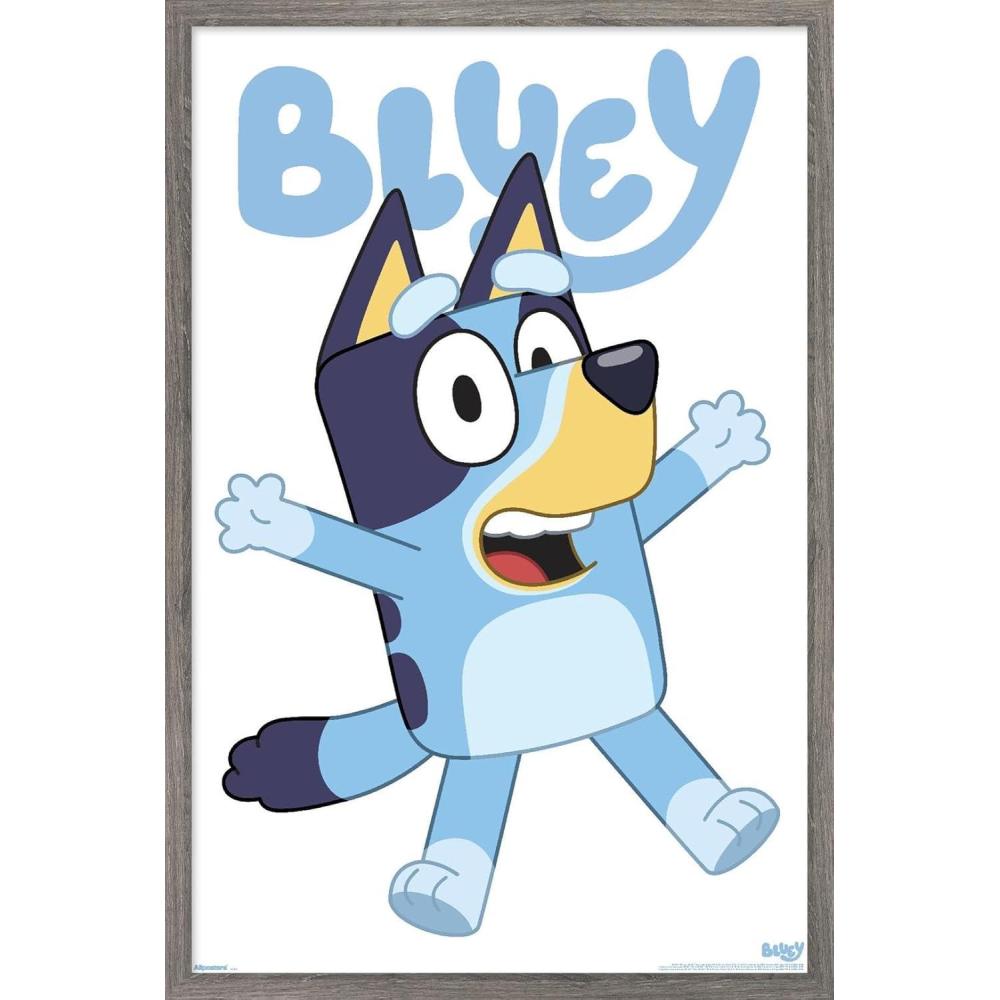 imageBluey Bluey Feature Series Wall Poster 19Lquot x 13Wquot Premium Unframed VersionBarnwood Framed Version