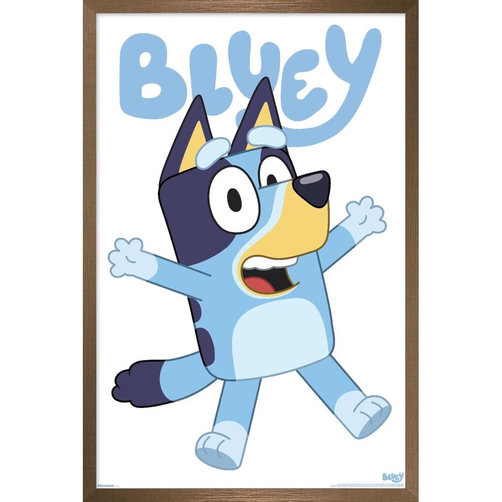 imageBluey Bluey Feature Series Wall Poster 19Lquot x 13Wquot Premium Unframed VersionBronze Framed Version