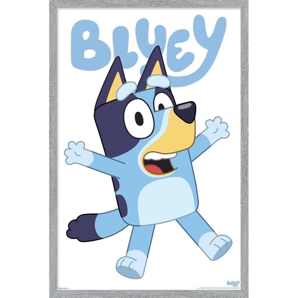 imageBluey Bluey Feature Series Wall Poster 19Lquot x 13Wquot Premium Unframed VersionGray Framed Version