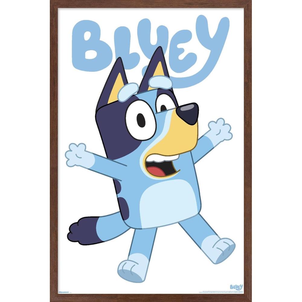 imageBluey Bluey Feature Series Wall Poster 19Lquot x 13Wquot Premium Unframed VersionMahogany Framed Version