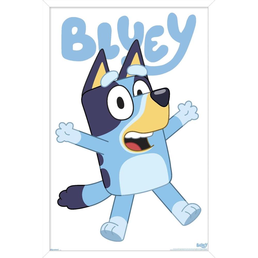 imageBluey Bluey Feature Series Wall Poster 19Lquot x 13Wquot Premium Unframed VersionWhite Framed Version