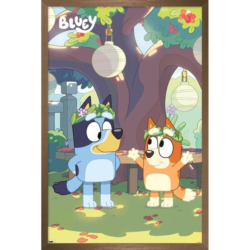 imageBluey Duo Wall Poster 19Lquot x 13Wquot Premium Unframed VersionBronze Framed Version