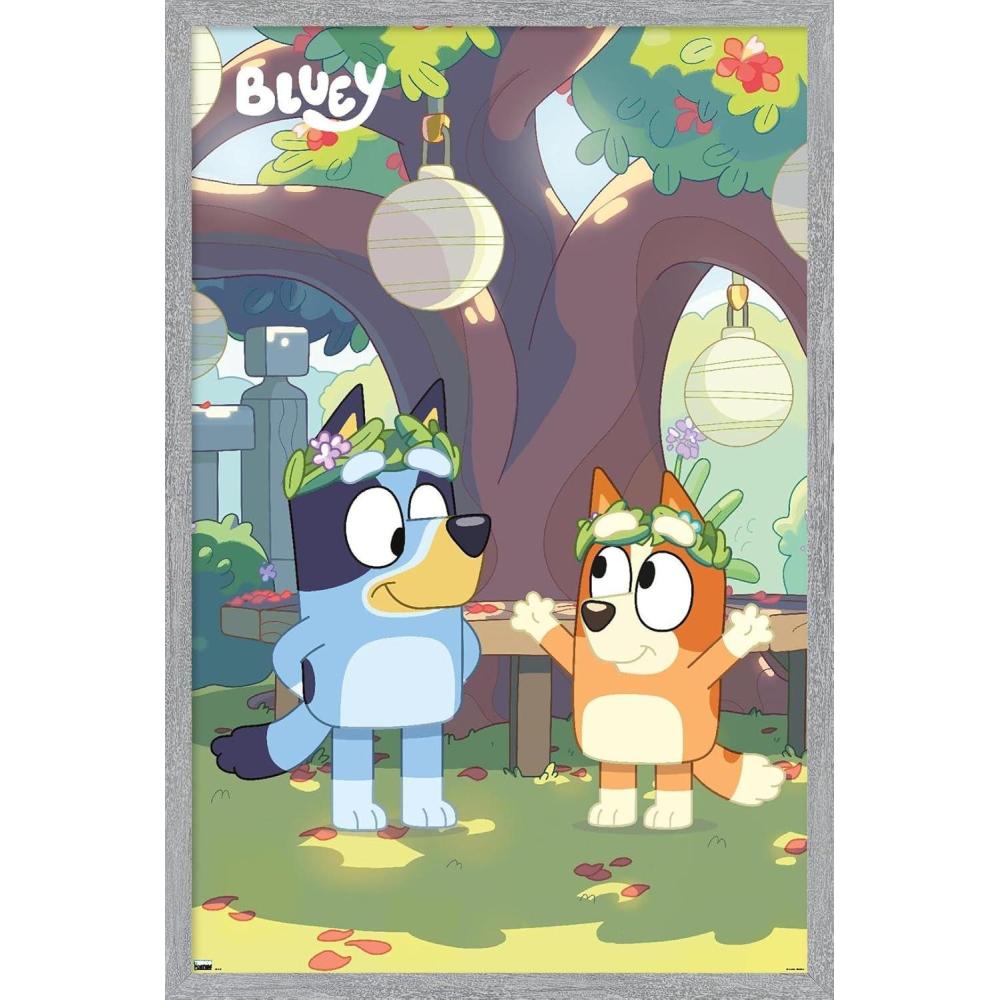 imageBluey Duo Wall Poster 19Lquot x 13Wquot Premium Unframed VersionGray Framed Version