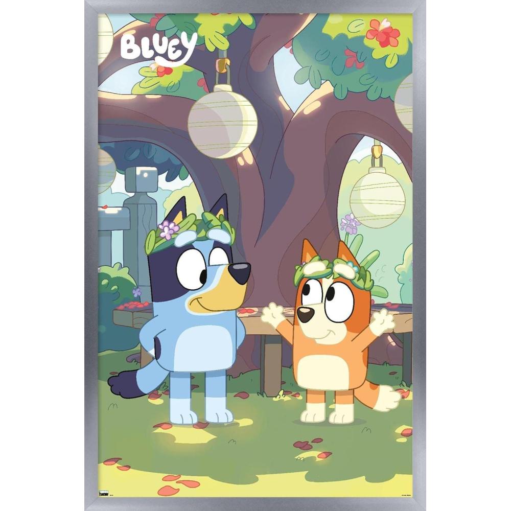 imageBluey Duo Wall Poster 19Lquot x 13Wquot Premium Unframed VersionSilver Framed Version