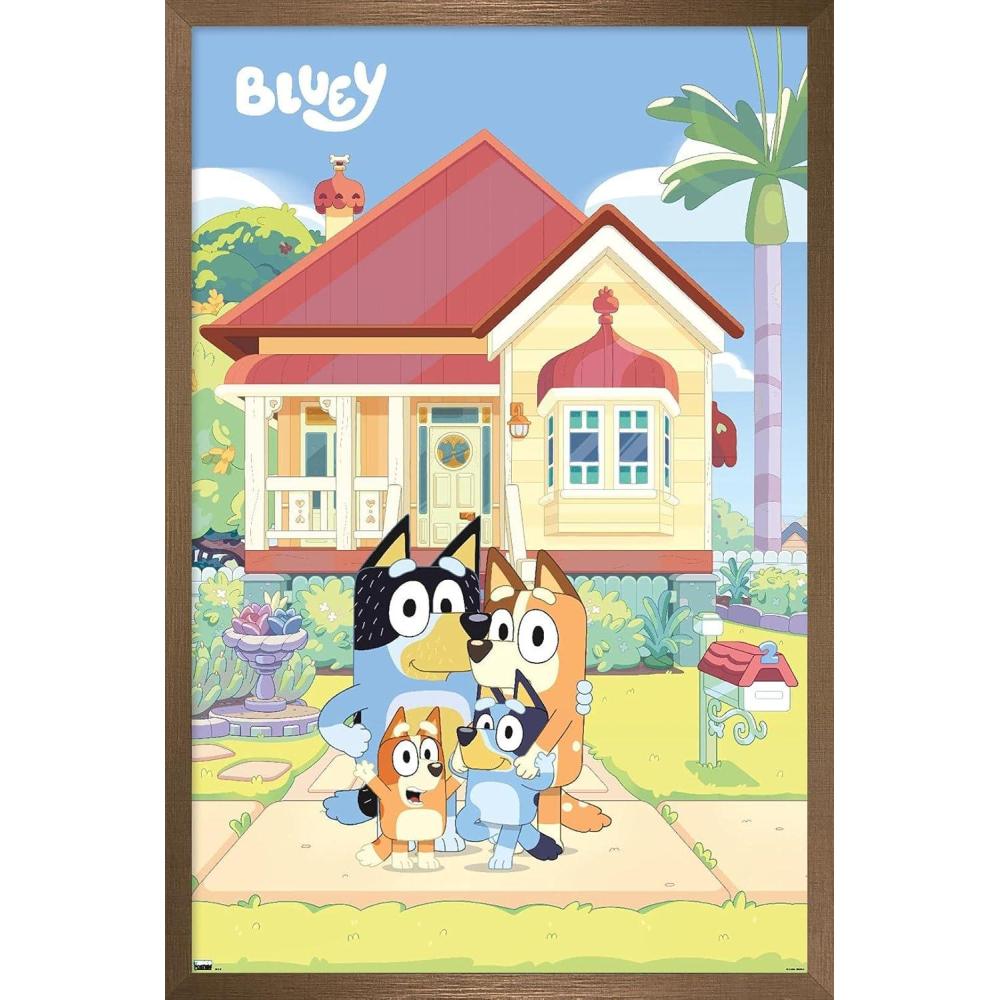 imageBluey Family Wall Poster 19Lquot x 13Wquot Premium Unframed VersionBronze Framed Version