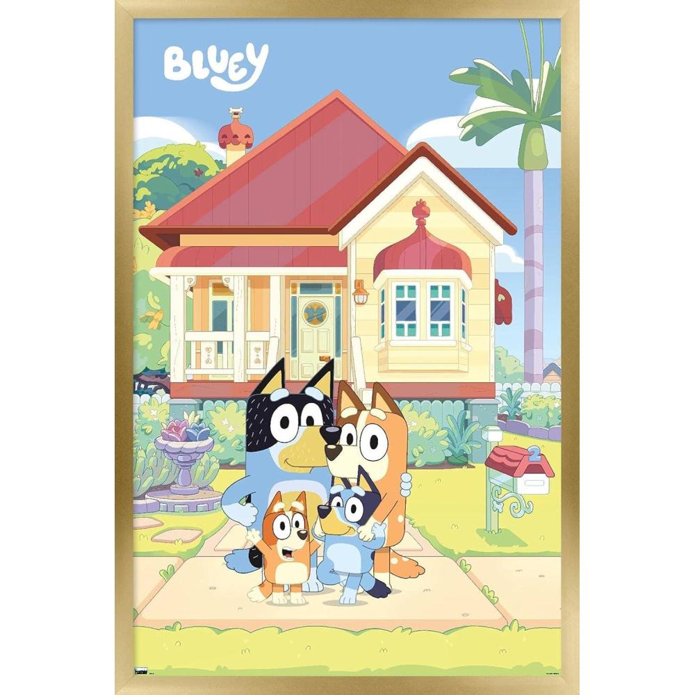 imageBluey Family Wall Poster 19Lquot x 13Wquot Premium Unframed VersionGold Framed Version