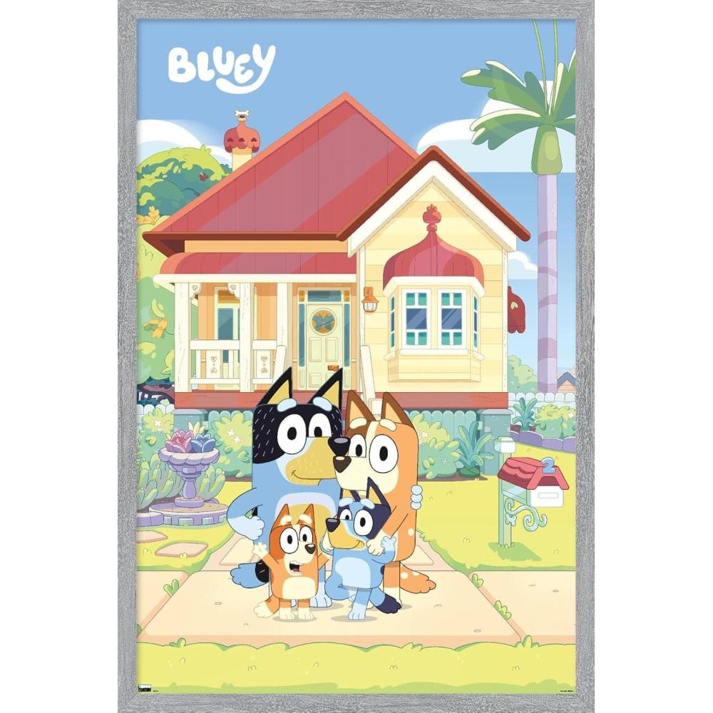 imageBluey Family Wall Poster 19Lquot x 13Wquot Premium Unframed VersionGray Framed Version