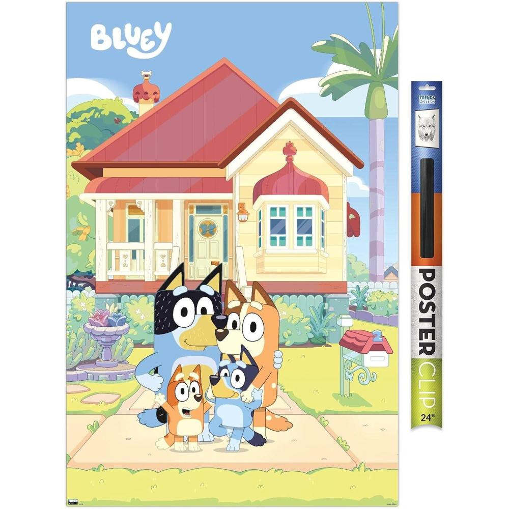 imageBluey Family Wall Poster 19Lquot x 13Wquot Premium Unframed VersionPremium Poster Clip Bundle