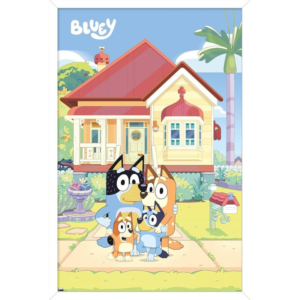 imageBluey Family Wall Poster 19Lquot x 13Wquot Premium Unframed VersionWhite Framed Version