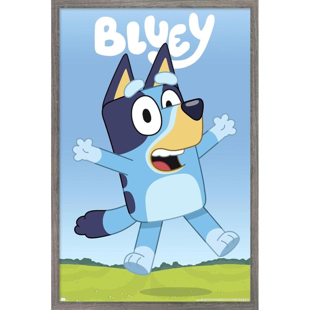 imageBluey Hey Wall Poster 224Lquot x 147Wquot Premium Unframed VersionBarnwood Framed Version