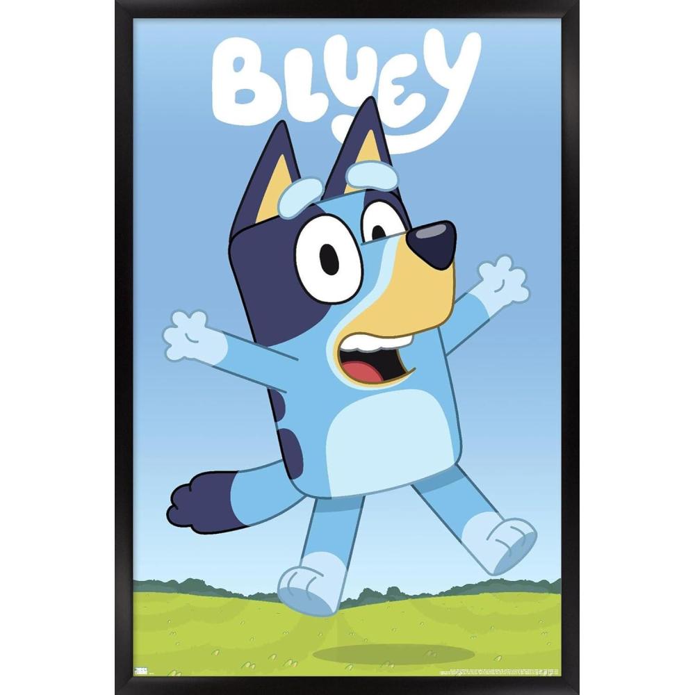 imageBluey Hey Wall Poster 224Lquot x 147Wquot Premium Unframed VersionBlack Framed Version