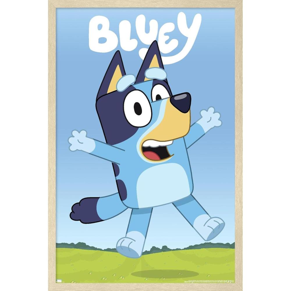 imageBluey Hey Wall Poster 224Lquot x 147Wquot Premium Unframed VersionBlonde Framed Version