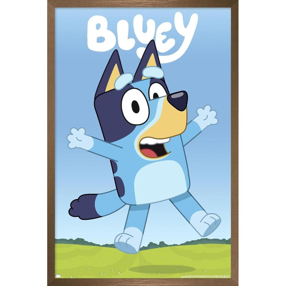imageBluey Hey Wall Poster 224Lquot x 147Wquot Premium Unframed VersionBronze Framed Version