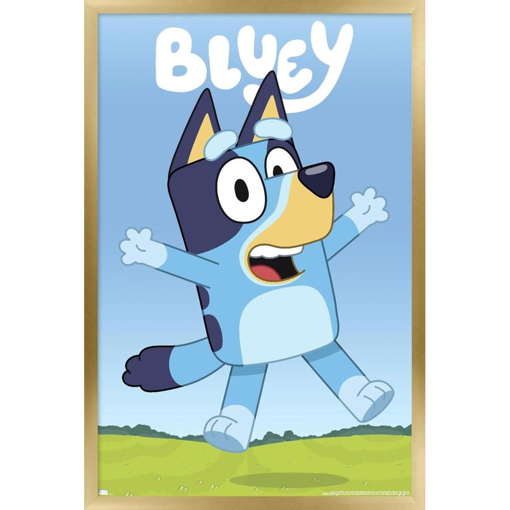 imageBluey Hey Wall Poster 224Lquot x 147Wquot Premium Unframed VersionGold Framed Version