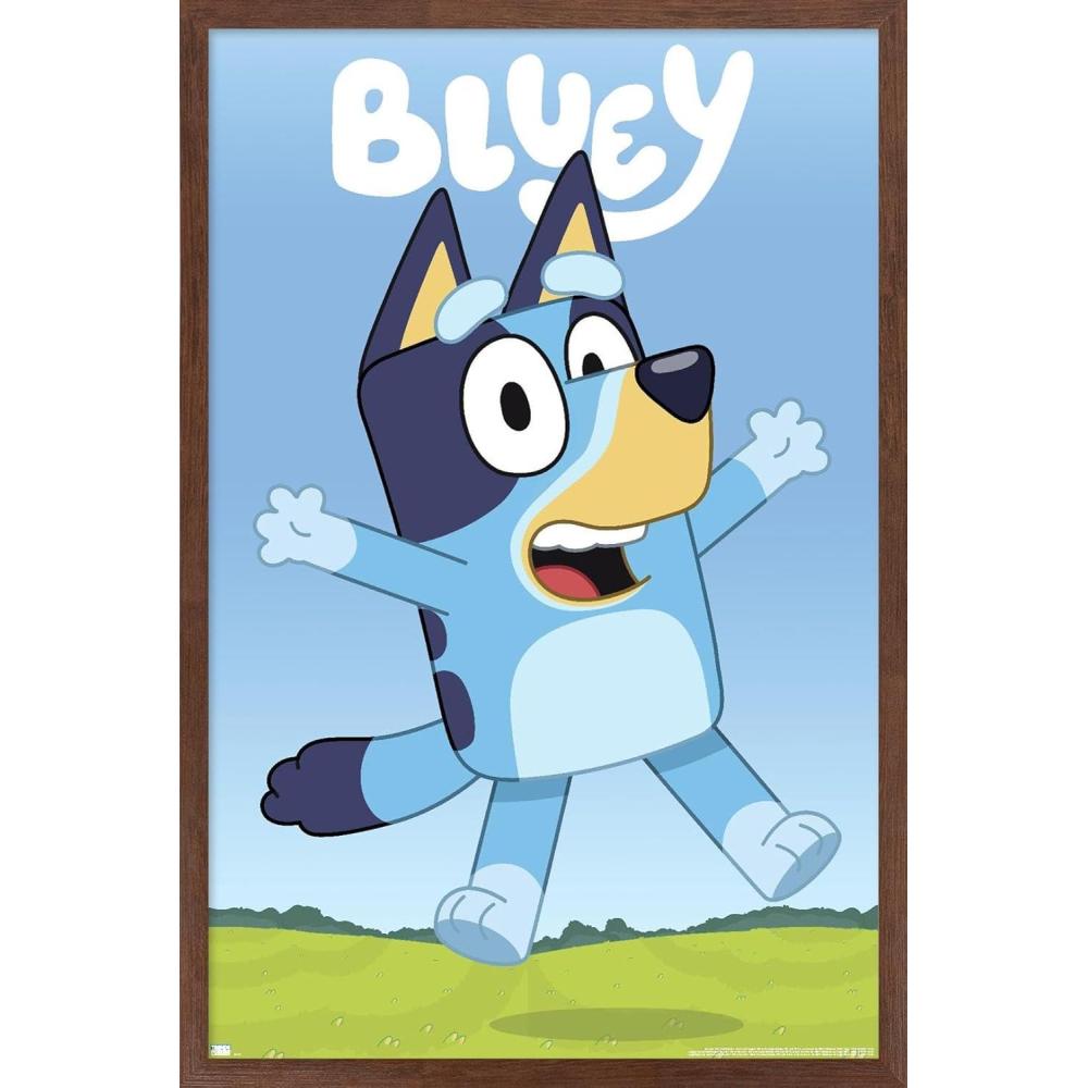 imageBluey Hey Wall Poster 224Lquot x 147Wquot Premium Unframed VersionMahogany Framed Version