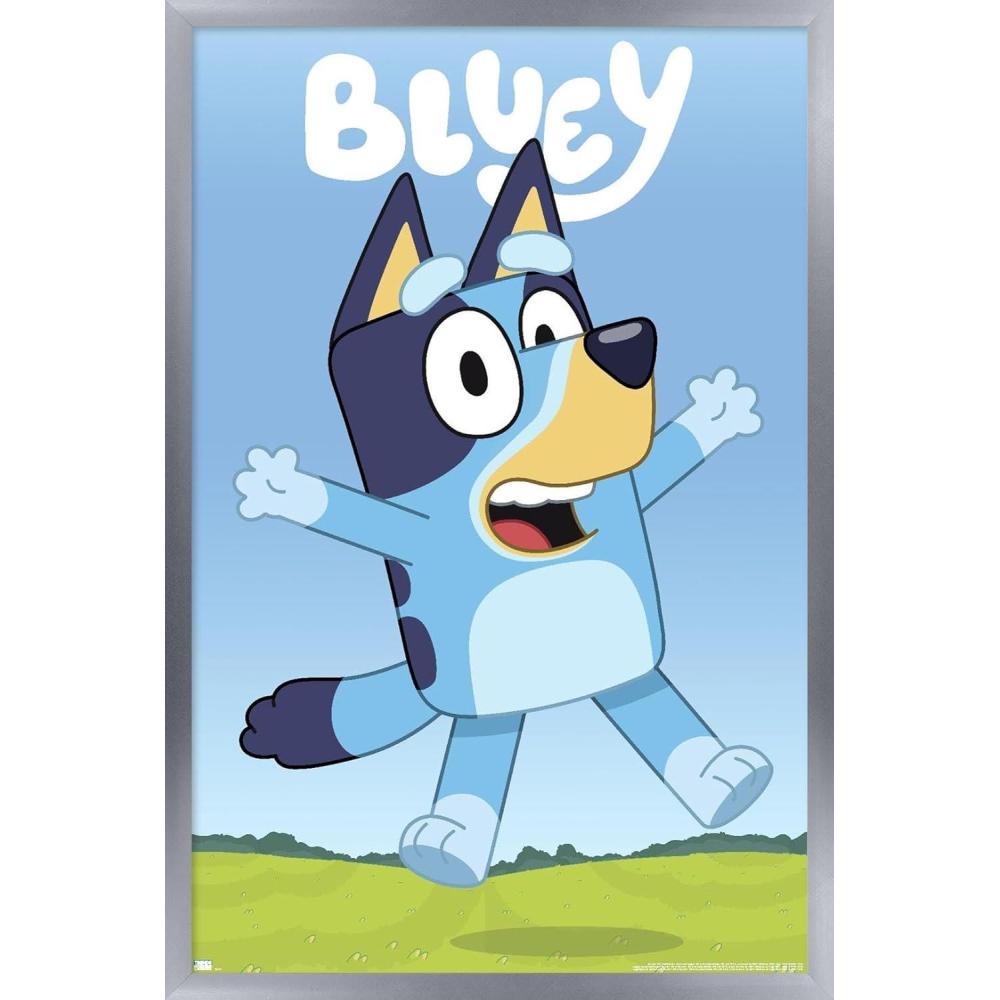 imageBluey Hey Wall Poster 224Lquot x 147Wquot Premium Unframed VersionSilver Framed Version