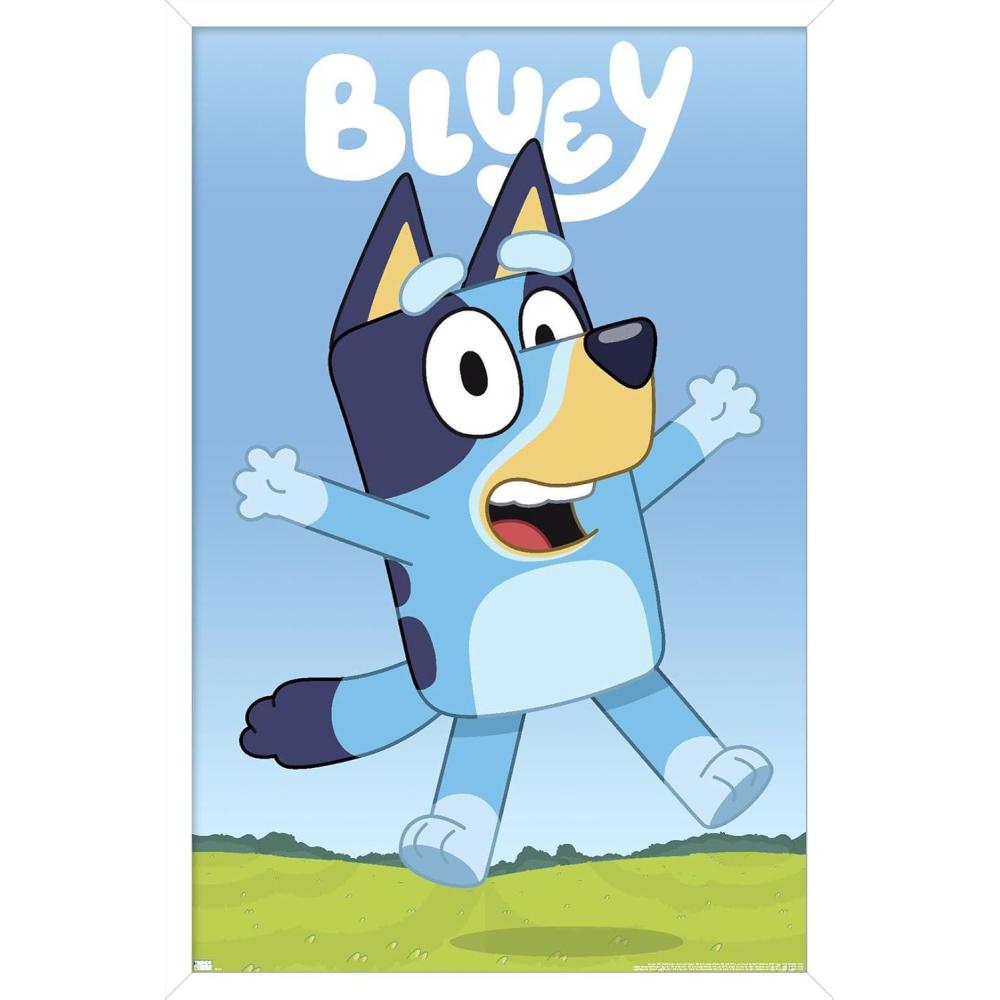 imageBluey Hey Wall Poster 224Lquot x 147Wquot Premium Unframed VersionWhite Framed Version