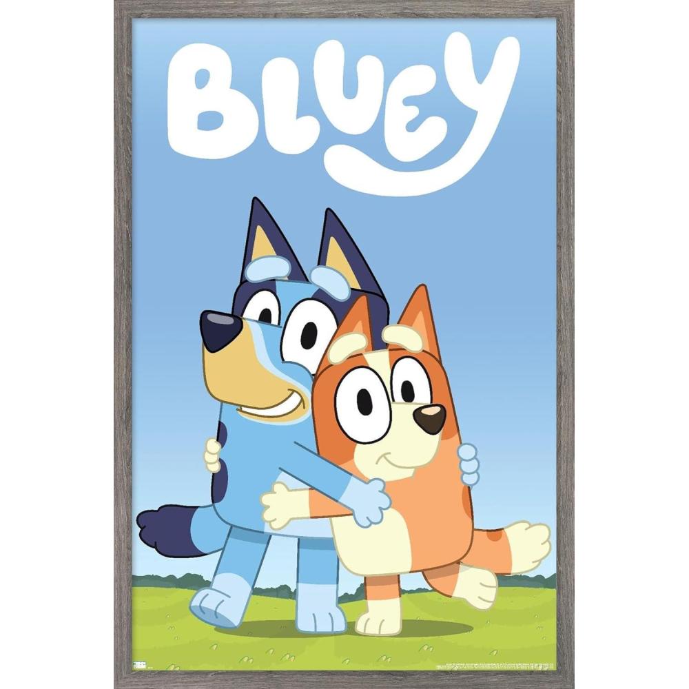 imageBluey Hug Wall Poster 224Lquot x 147Wquot Barnwood Framed VersionBarnwood Framed Version