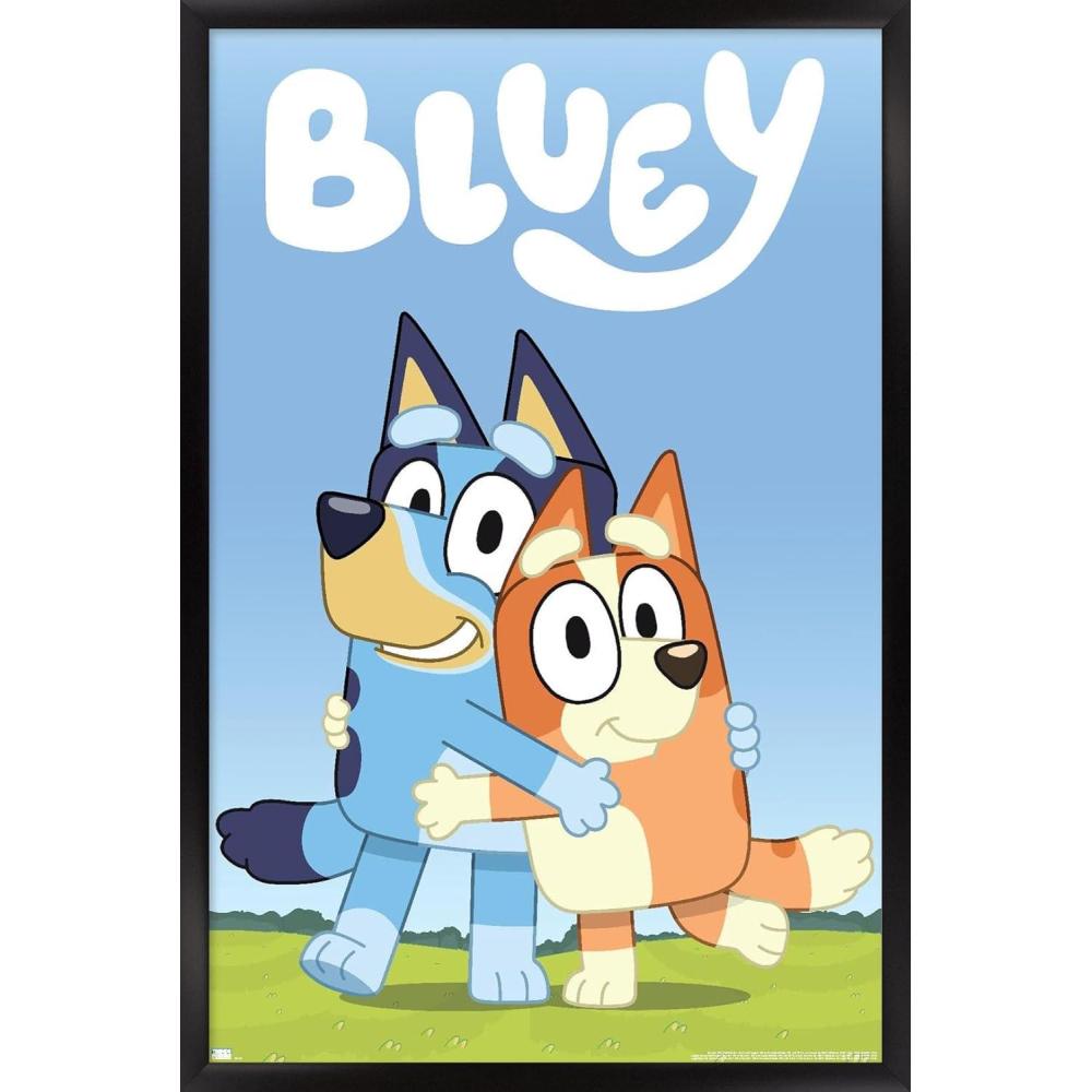imageBluey Hug Wall Poster 224Lquot x 147Wquot Barnwood Framed VersionBlack Framed Version