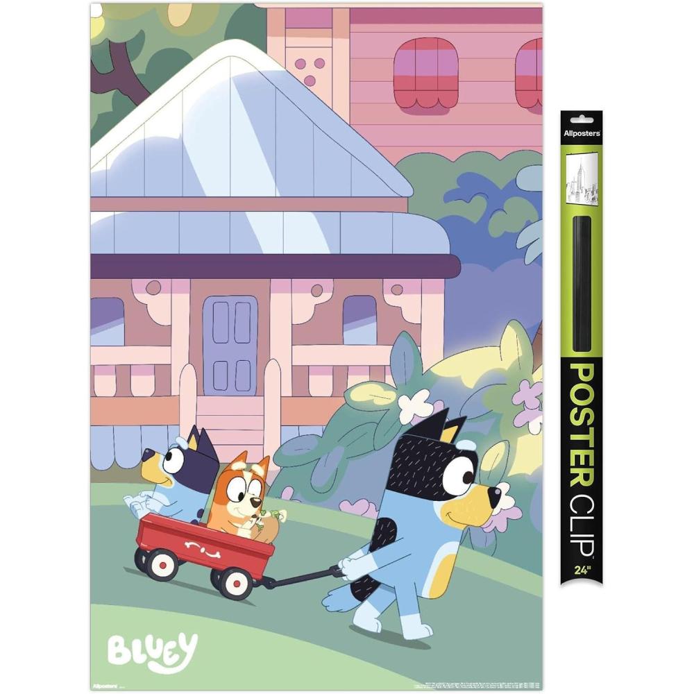 imageBluey Walking Wall Poster 224Lquot x 147Wquot Premium Unframed VersionPremium Poster Clip Bundle