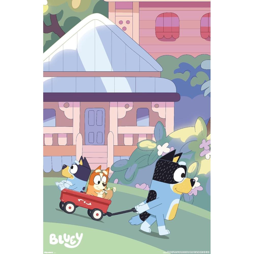 imageBluey Walking Wall Poster 224Lquot x 147Wquot Premium Unframed VersionUnframed Version