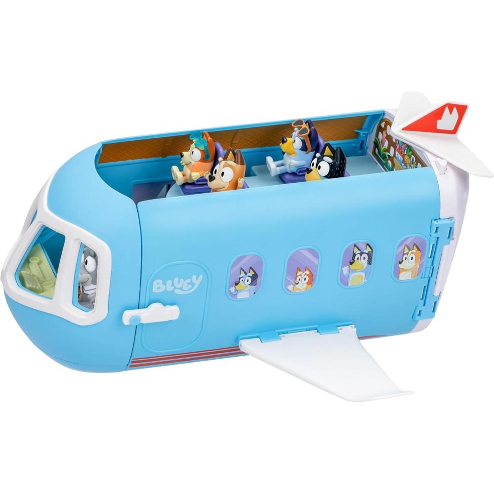 imageBluey 3in1 Transforming Airplane Toys for Kids Playset Turns into Resort ampamp Boat Airplane Toys for Kids 58 Includes Exclusive Captain Figure