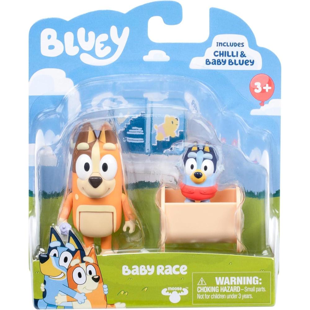 imageBluey Animal Costume Toy Figurines Pack of 2 Robust Articulated Character Toys with Zebra and Cheetah Onesies Small Action Figures for Kids Ages 3Baby Race