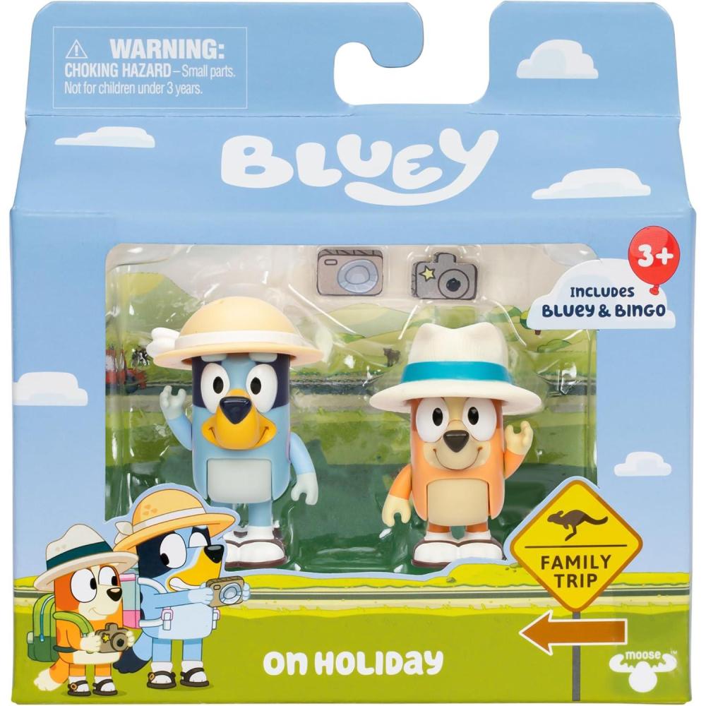 imageBluey Animal Costume Toy Figurines Pack of 2 Robust Articulated Character Toys with Zebra and Cheetah Onesies Small Action Figures for Kids Ages 3On Holiday