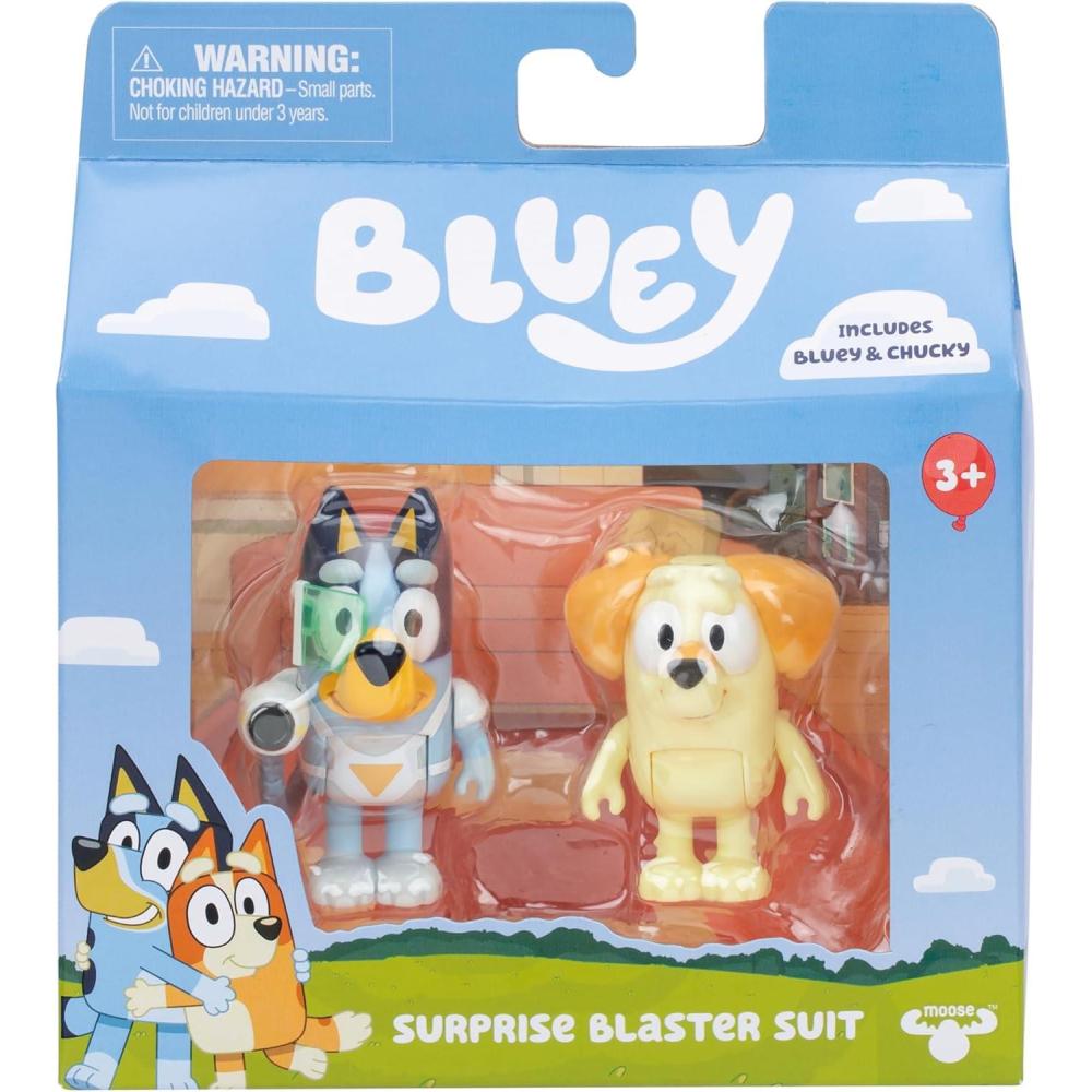 imageBluey Animal Costume Toy Figurines Pack of 2 Robust Articulated Character Toys with Zebra and Cheetah Onesies Small Action Figures for Kids Ages 3Surprise Blaster Suit