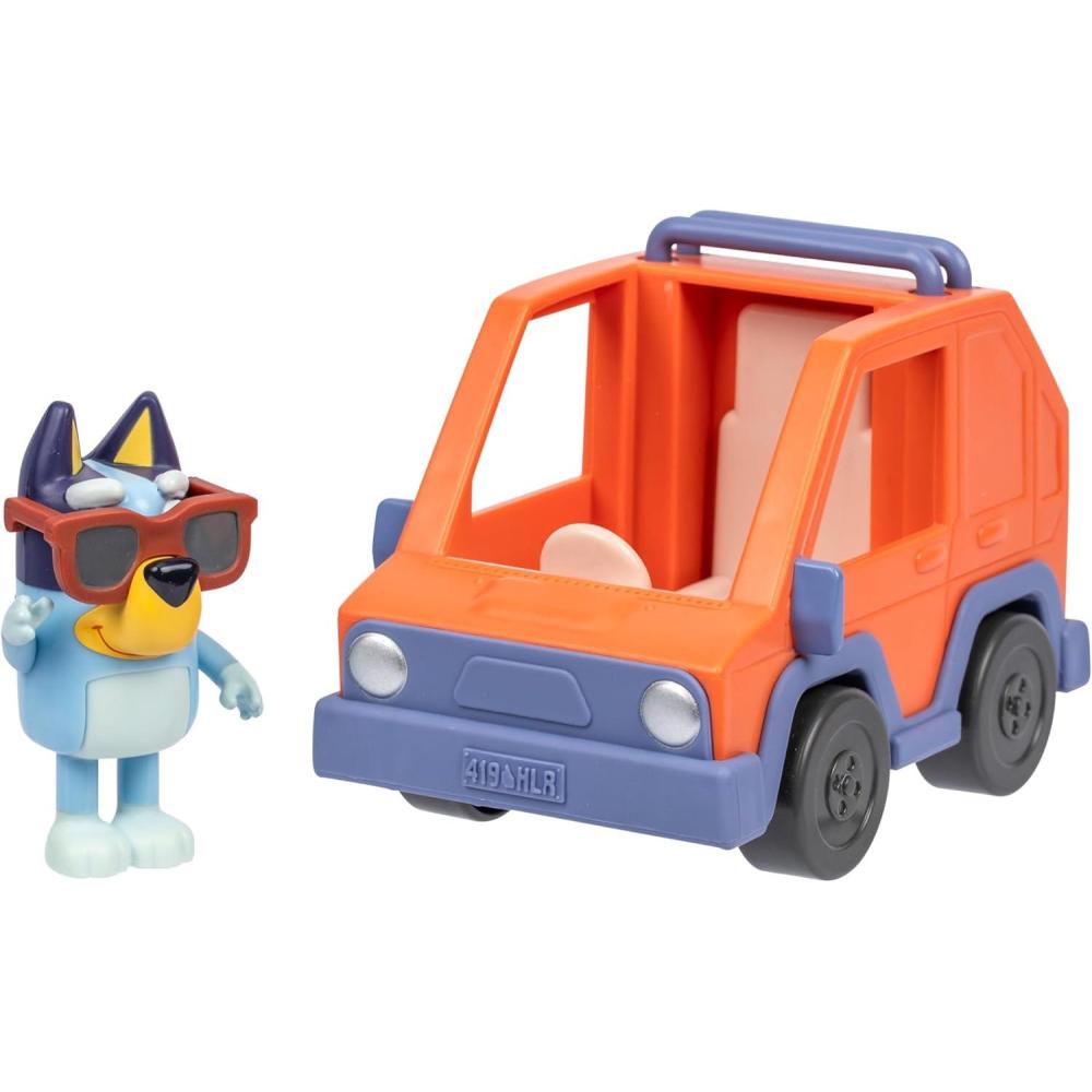 imageBluey Basic 4WD Toddler Toy Car 3 Articulated Figure with FlipUp Sunnies Immersive Car Toys for Kids of Age 34WD Bluey