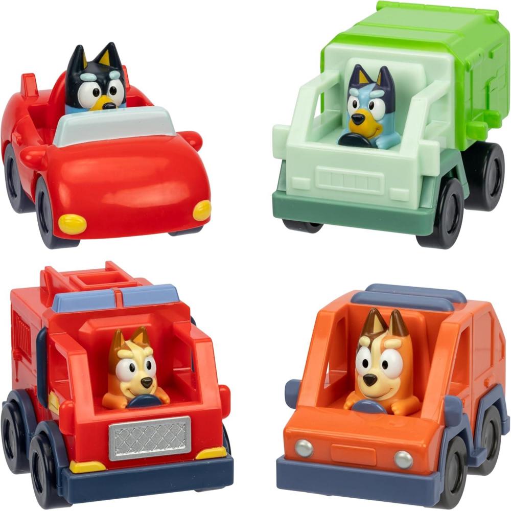 imageBluey Basic 4WD Toddler Toy Car 3 Articulated Figure with FlipUp Sunnies Immersive Car Toys for Kids of Age 3Mini Racers