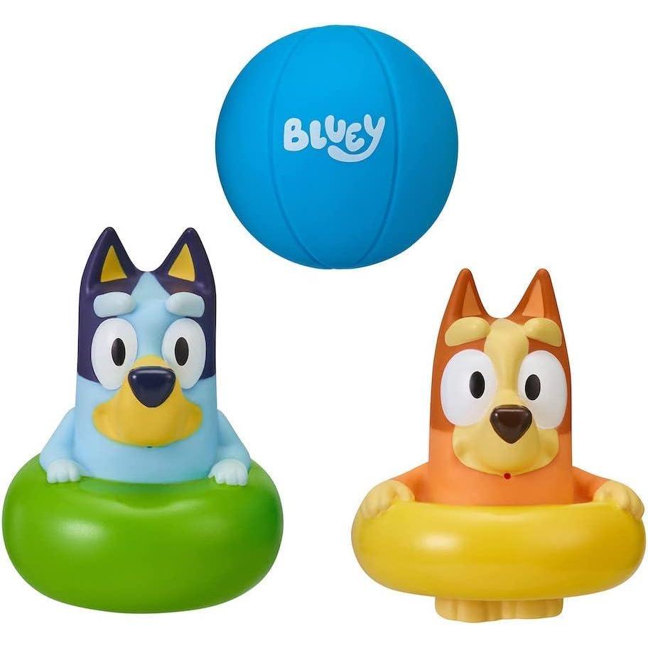 imageBluey Bath Squirter Toys Pack of 3 Lightweight Floating Water Toy Set with Bingo and Beach Ball Squeezable Bath Toys for Toddlers and Kids Ages 3