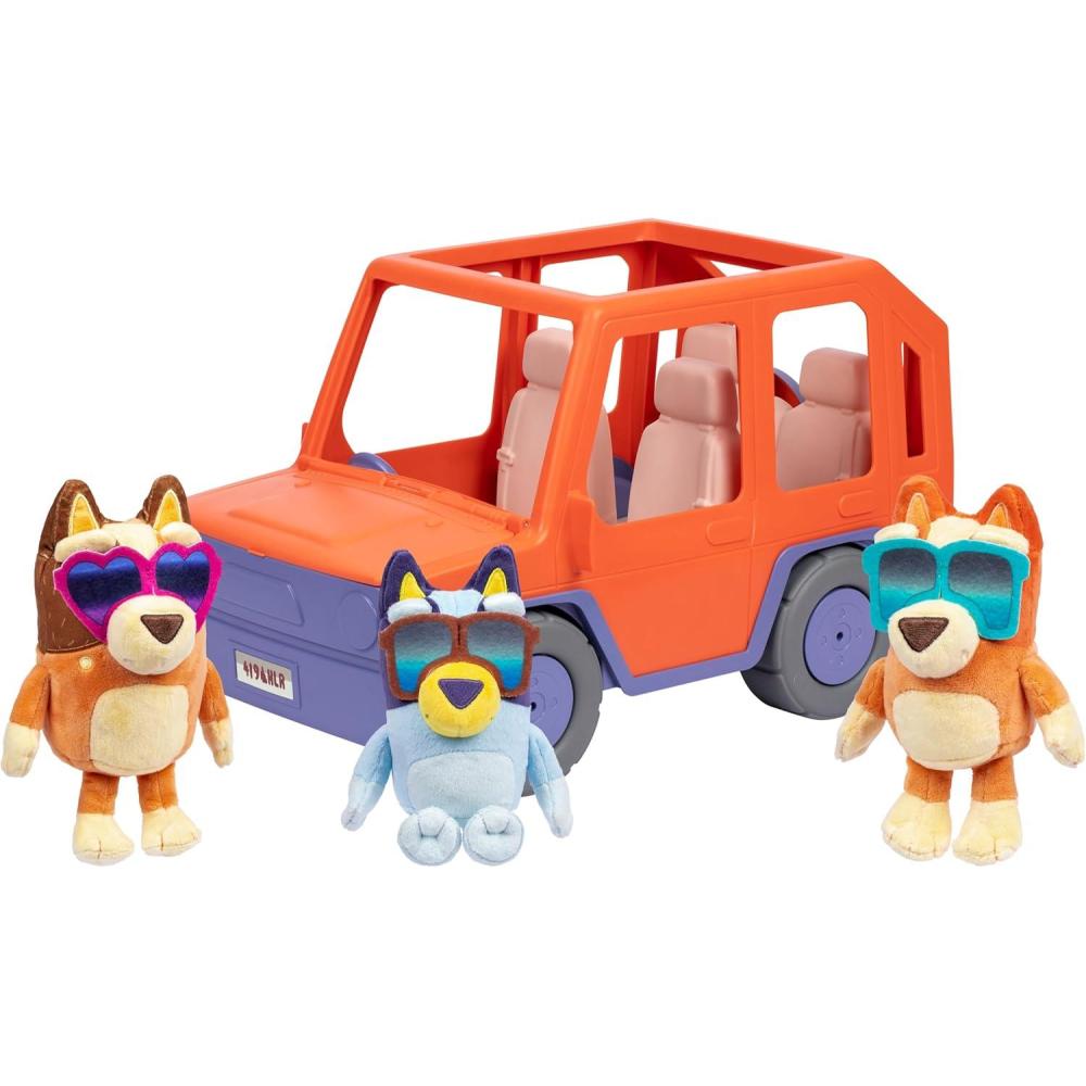 imageBluey Big Heeler 4WD and Family Toddler Toy Car Bingo and Chilli Plush Buddies Opening Hood Storage Car Toys for Kids 3 Amazon ExclusiveBluey Big Heeler Amazon Exclusive