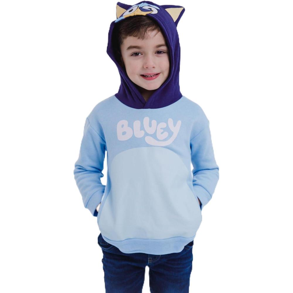 imageBluey Bingo Dad Mom Fleece Matching Family Cosplay Pullover Hoodie Infant to Little KidBlue Bluey