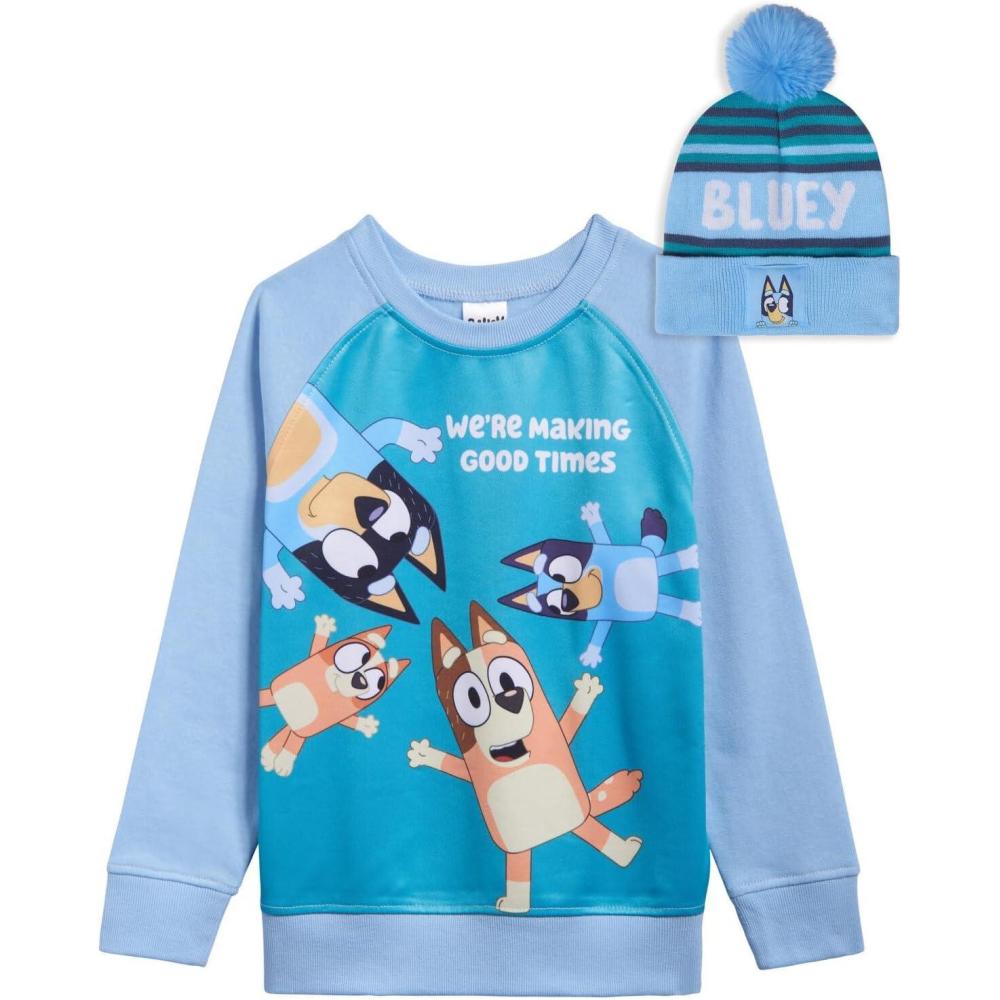 imageBluey Bingo Fleece Sweatshirt and Hat Toddler to Little KidBluey Bingo Bandit Chilli