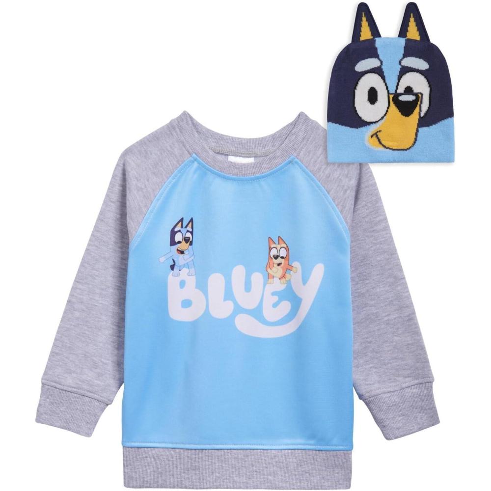 imageBluey Bingo Fleece Sweatshirt and Hat Toddler to Little KidBluey