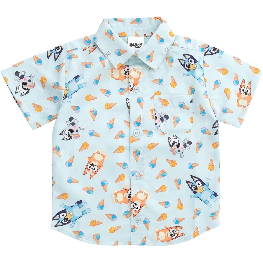 imageBluey Bingo Hawaiian Button Down Dress Shirt Toddler to Big KidBluey Bingo Ice Cream
