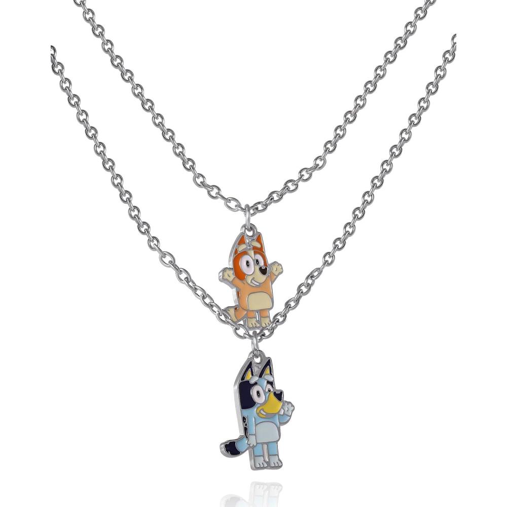 imageBluey Bingo Necklaces for Girls Official License 16quot 17quot3quot Layered NecklaceBlue and Orange