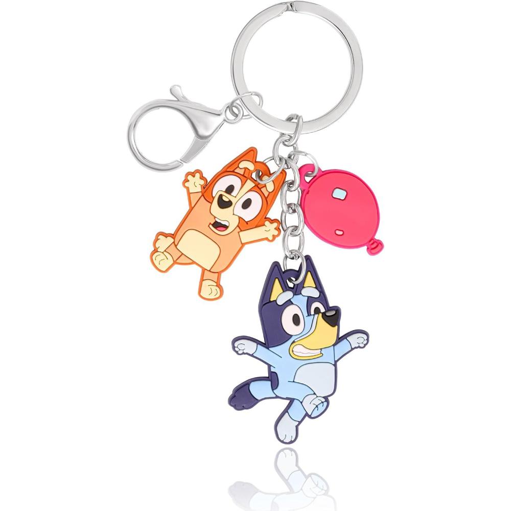 imageBluey Bingo Red Balloon Backpack Bag Charm for Girls Official License Keepy Uppy Backpack Charm and Keychain
