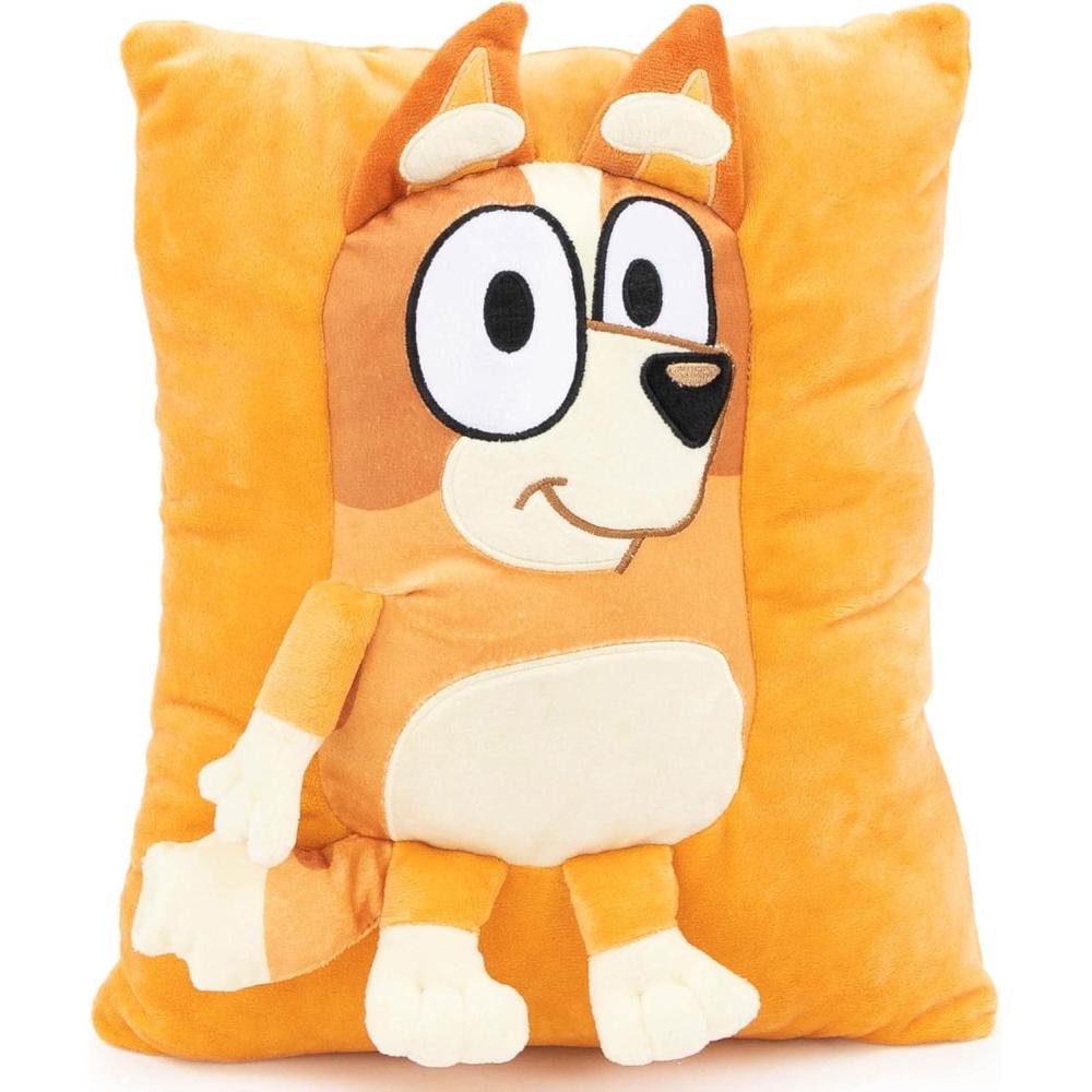 imageBluey Bingo Snuggle Pillow Super Soft Plush Decorative Throw Pillow Measures 13 Inches Official ProductOrange Bingo