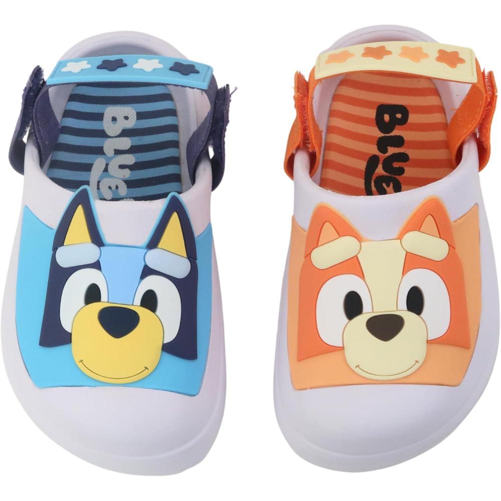 imageBluey Boys ampamp Girls Clogs Kids Slip On Beach Water Shoes with Adjustable StrapGrey